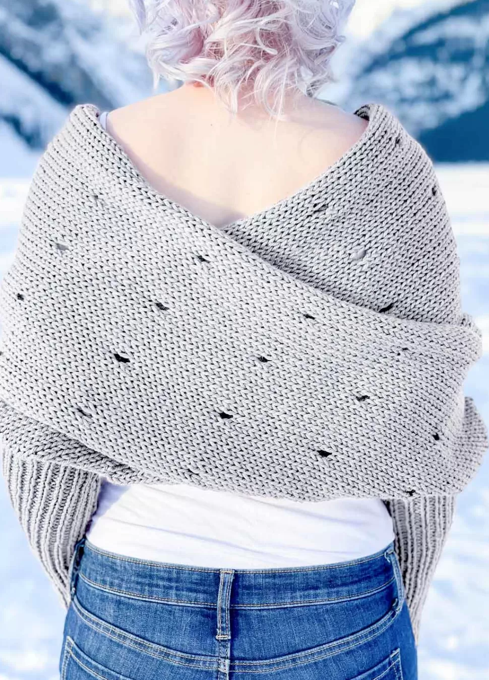 Easy Eyelet Sweater Scarf x @knitatude Kit>We Are Knitters Online