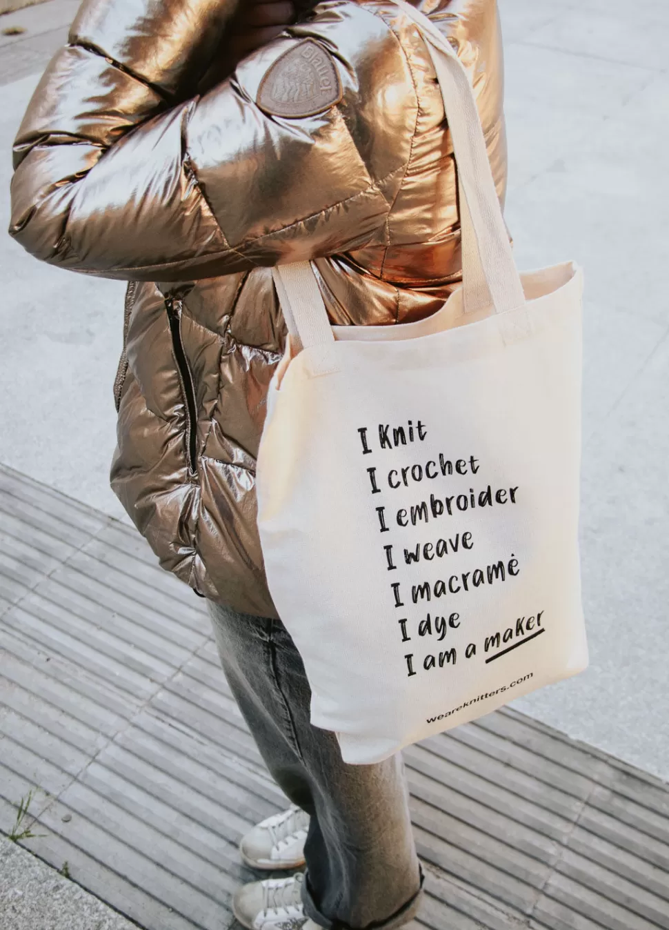 Tote Bag: I am a maker>We Are Knitters Shop