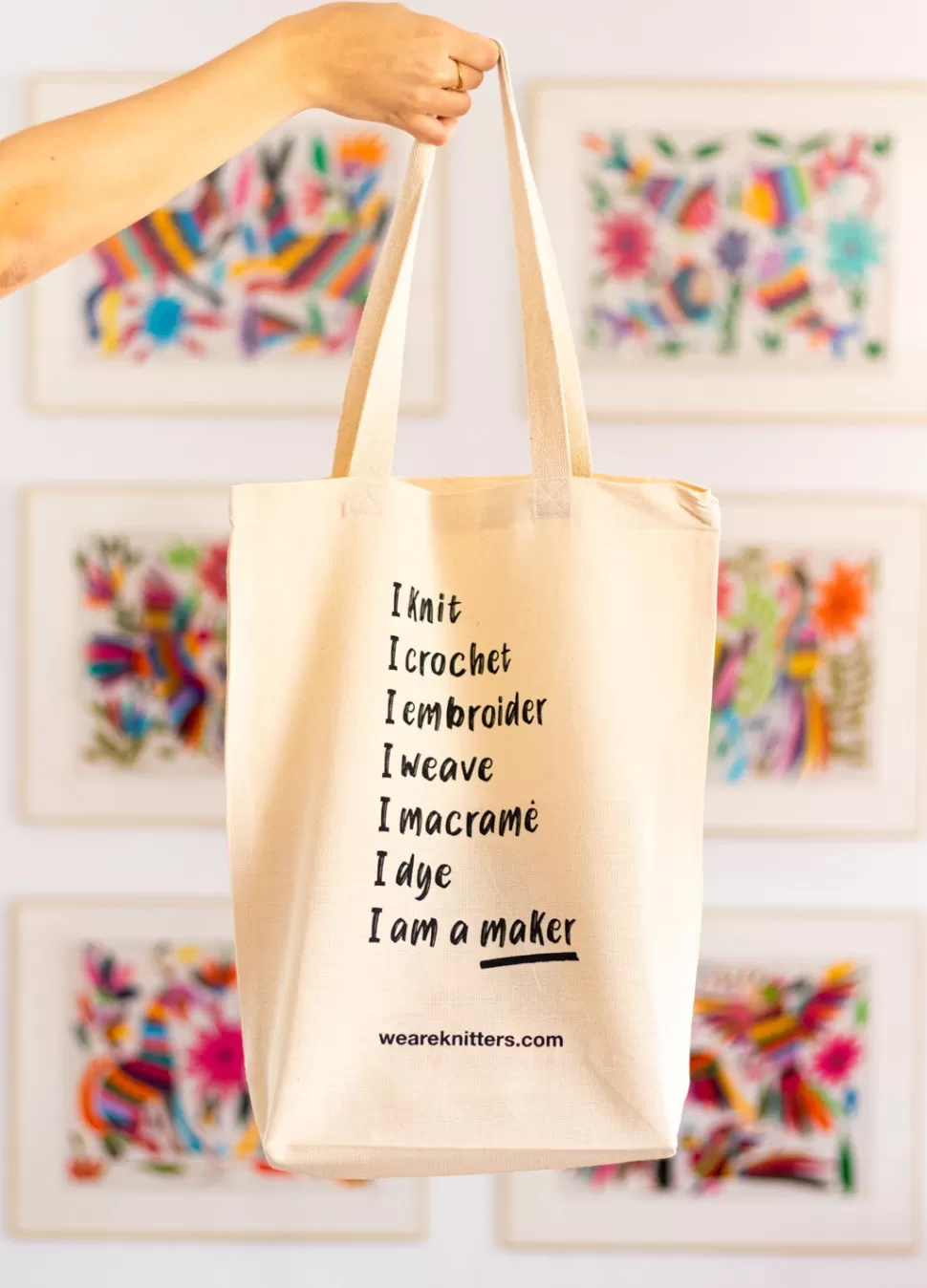 Tote Bag: I am a maker>We Are Knitters Shop